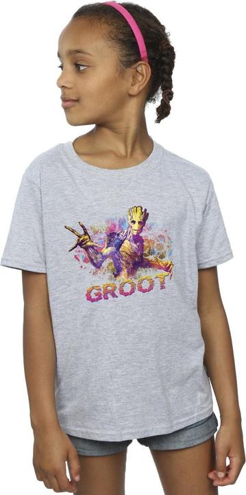 Actual product image Girls Guardians Of The Galaxy Abstract Groot Cotton T-Shirt (152, 158)