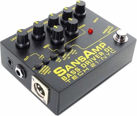 Actual product image tech21 SansAmp Bass Driver DI V2 preamp pedal with XLR cable (Bass)