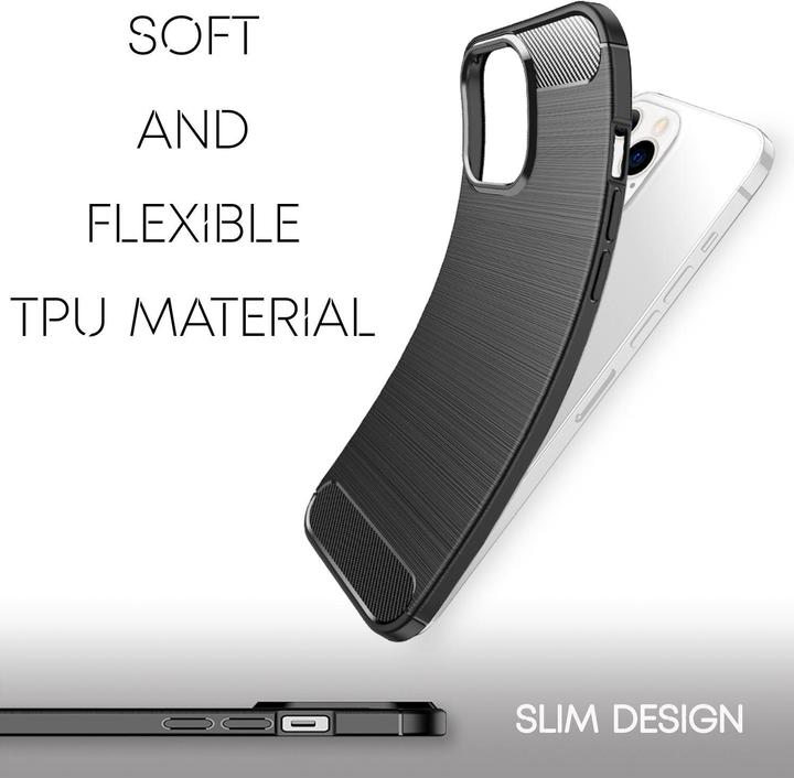 Produktbild Nalia Carbon Look Silikon Handyhülle (Apple iPhone 13 Pro Max)