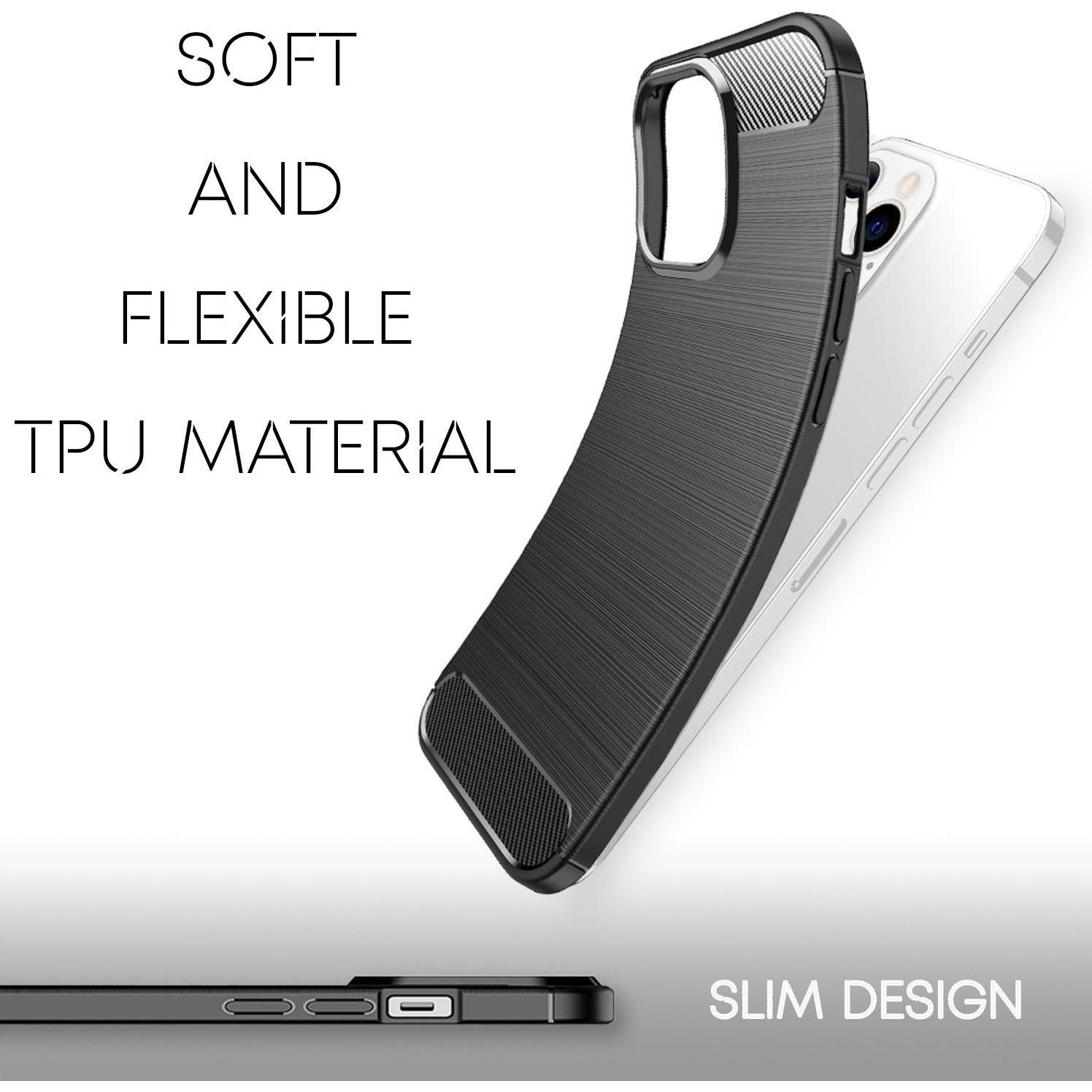 Thumbnail - Nalia Carbon Look Silikon Handyhülle (Apple iPhone 13 Pro Max), Smartphone Hülle, Schwarz