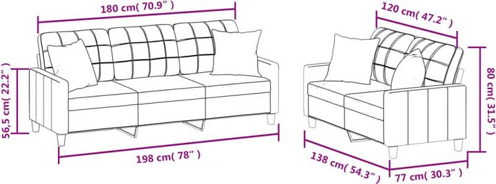 Produktbild vidaXL Romana (2-Sitzer, 3-Sitzer)