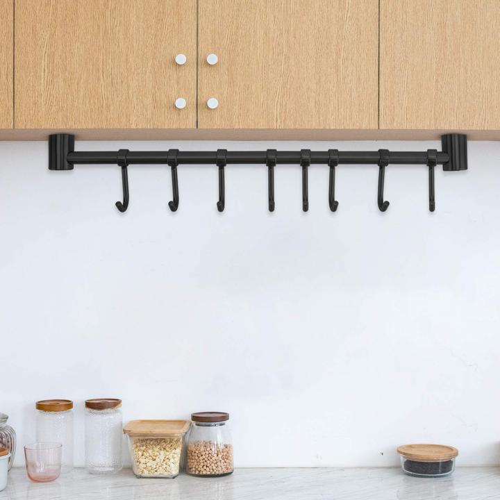 Actual product image Intirilife Stainless steel hanging rail with 8 hooks