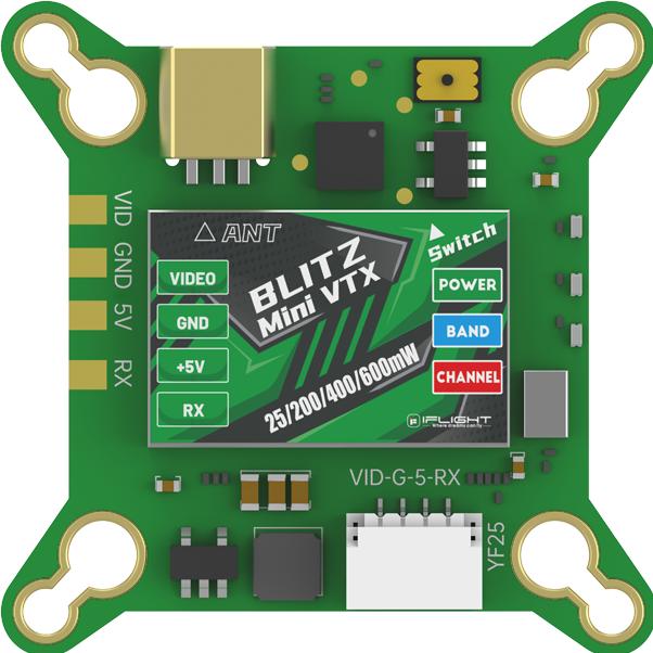 Actual product image iFlight BLITZ Force 5.8GHz 600mW Adjustable VTX (Drone spare parts)