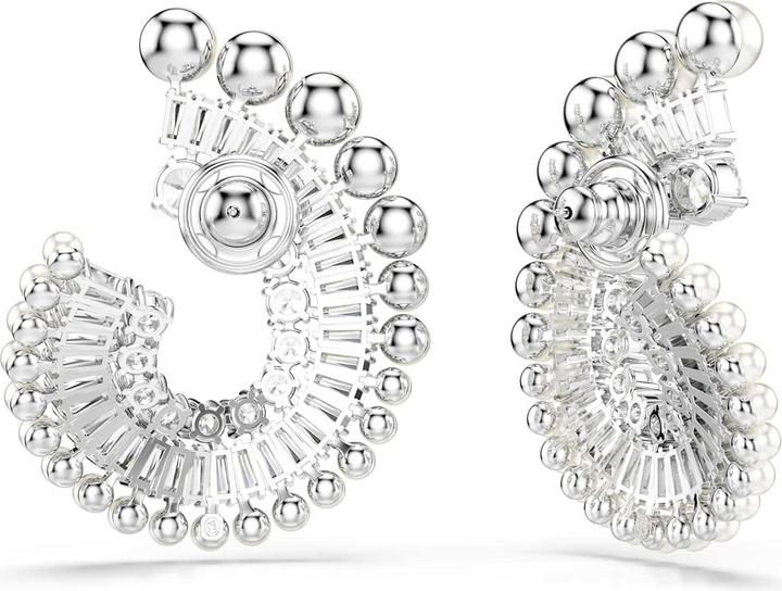 Swarovski x Ariana Grande Drop Ohrhänger Kristallperle Verschiedene Schliffe Weiss Rhodiniert (Métal Swarovski)