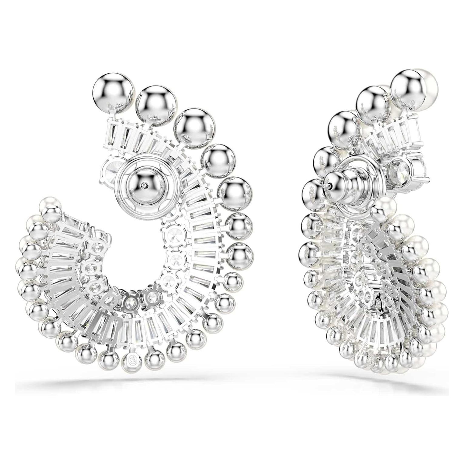 Swarovski, Oorbellen, X Ariana Grande Drop Ohrhänger Kristallperle Verschiedene Schliffe Weiss Rhodiniert, (Swarovski Metaal)