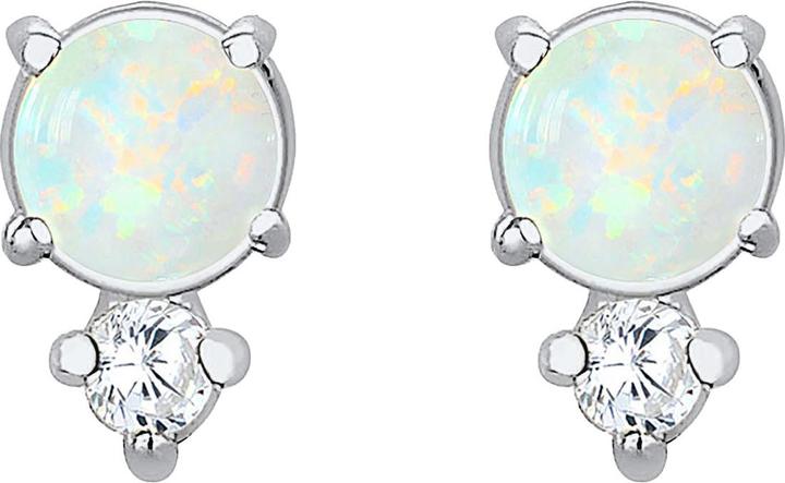 Produktbild Elli Kreis, Opal, Solitär-Ohrring, Vintage (Synthetischer Opal, Zirkonia, 925 Sterling Silber)
