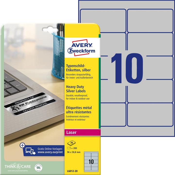 Actual product image Avery Nameplate labels