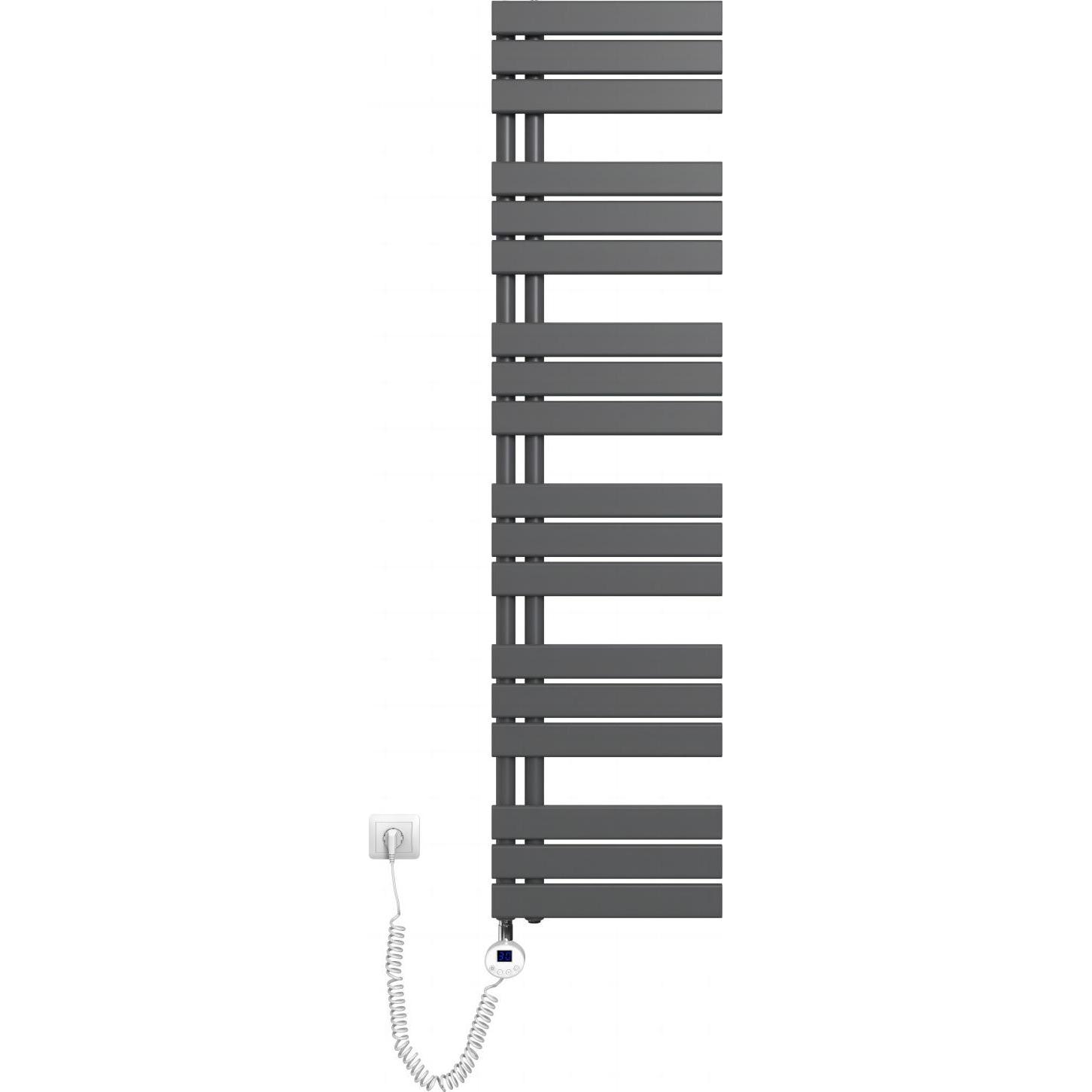Emke Elektrischer Handtuchwärmer mit Heizstab und Timer, Anthrazit 1599x400mm 800W, Heizkörper, Grau