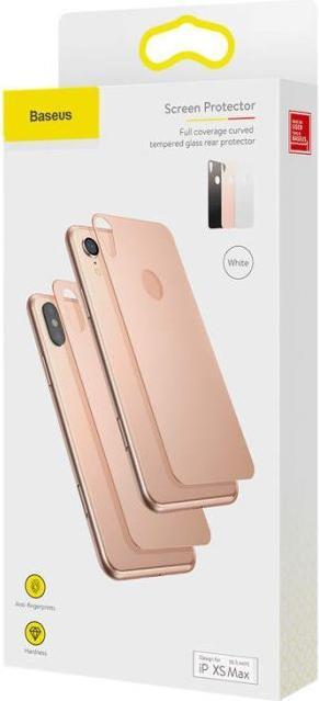 Produktbild Baseus iPhone Xs Max 03 mm Full coverage curved TGlass rear ProtectorWeiss (1 Stück, Apple iPhone XS Max)