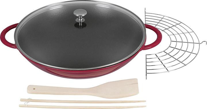 Actual product image Staub Wok with glass lid (37 cm, Wok, Cast iron)
