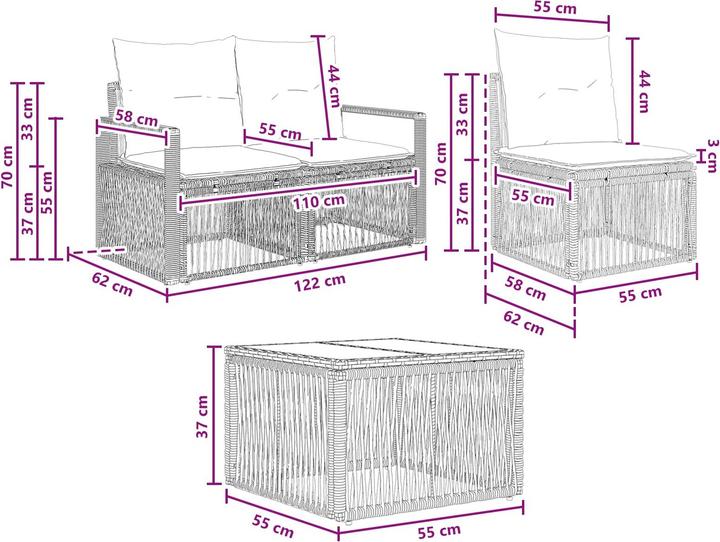 Actual product image vidaXL Gartensofa-set