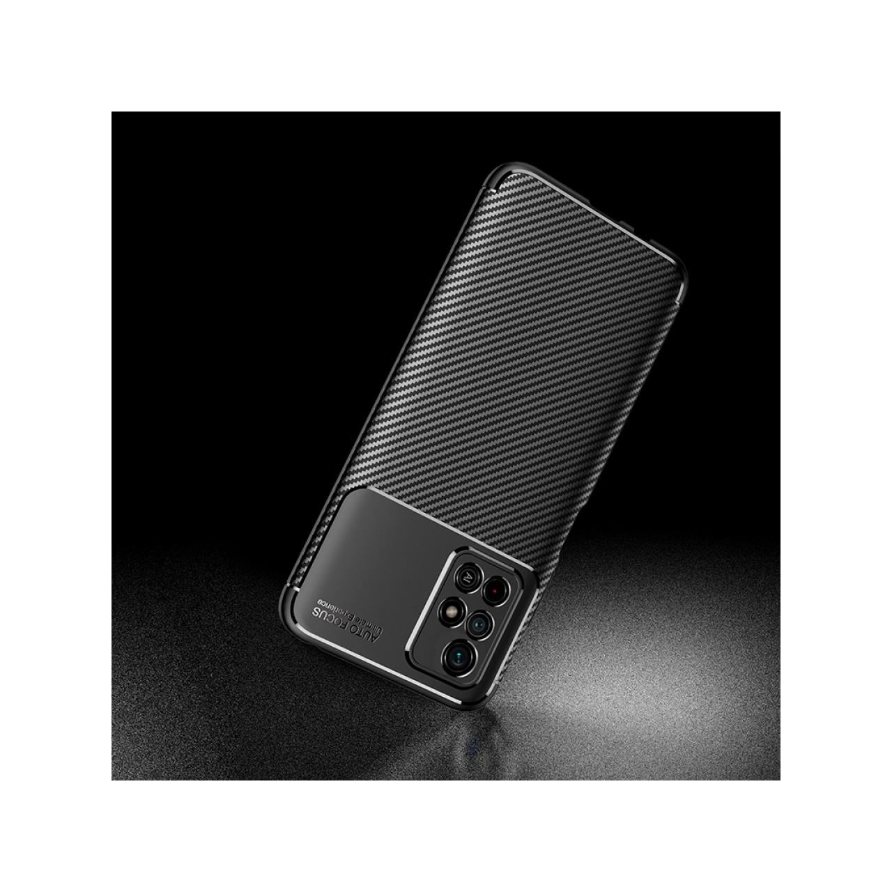Thumbnail - Screenguard Xiaomi Poco M4 Pro 5G Hülle Carbon Design TPU Case (Xiaomi Poco M4 Pro 5G), Smartphone Hülle, Schwarz