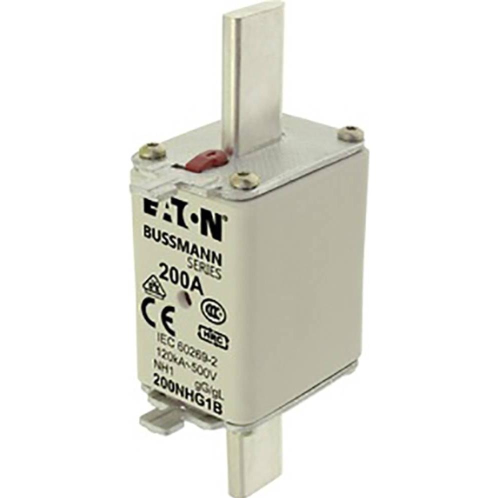 3x Eaton, Sicherung, 200NHG1B NH-Sicherung mit mechanischer Sicherungsanzeige Sicherungsgrösse = 1 200A 500V 3St. (NH-DI...