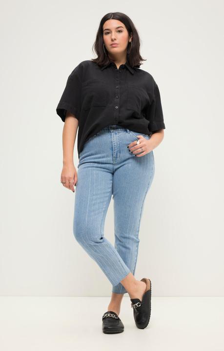 Produktbild Studio Untold Mom-Jeans, HighWaist, Glitzerstreifen, 5-Pocket (56)