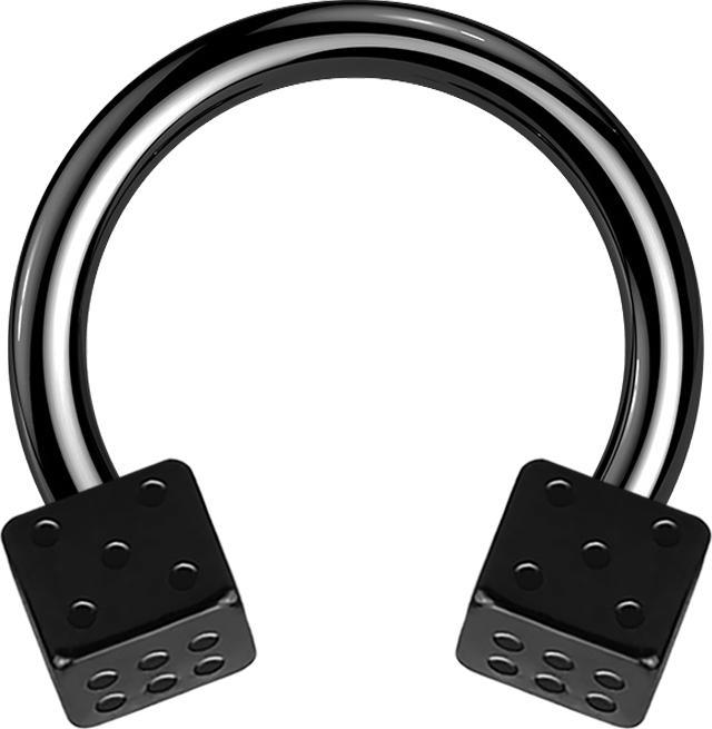 Image du produit Star Piercing Circular Barbell noir avec deux cubes (sans laiton, Acier chirurgical 316L)