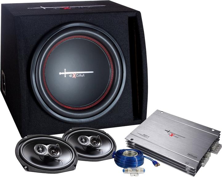 Excalibur X2 Trunkpack 12 - Subwoofer - Met Hoedenplan Speakers, Versterker & Kabelset (1000 W)