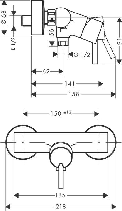 Produktbild hansgrohe Einhebel-Brausemischer Talis 32640000 chrom