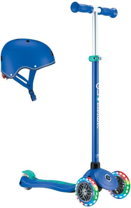 Globber Primo Plus Lights incl. children's helmet - 3 Wheels Scooter