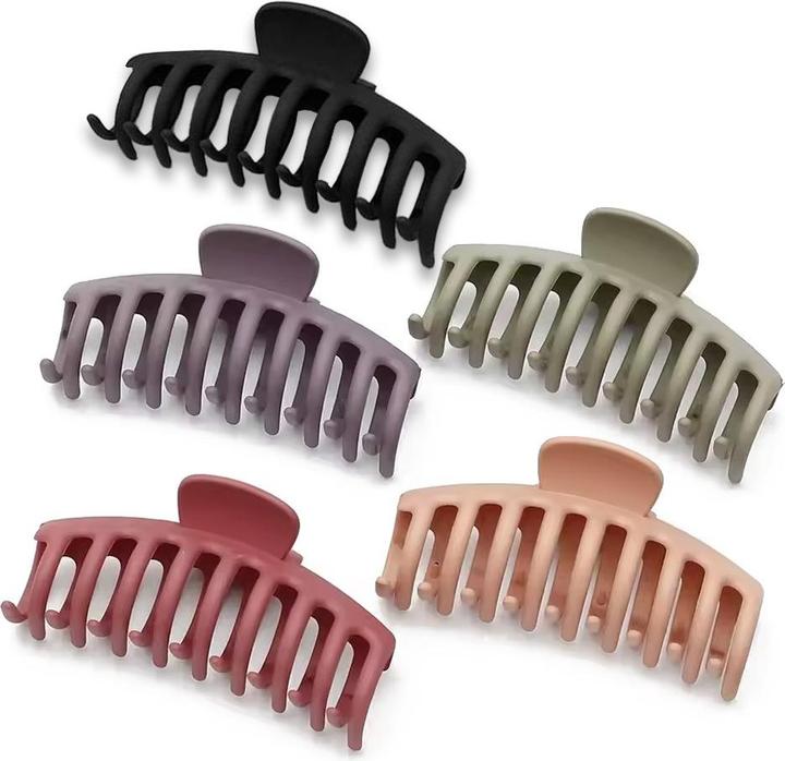 Produktbild ASMI 5 Stück Haarklammern, Haarspangen Matt Schwarz, Rosé, Rot, Grün, Lila (5 Stk.)