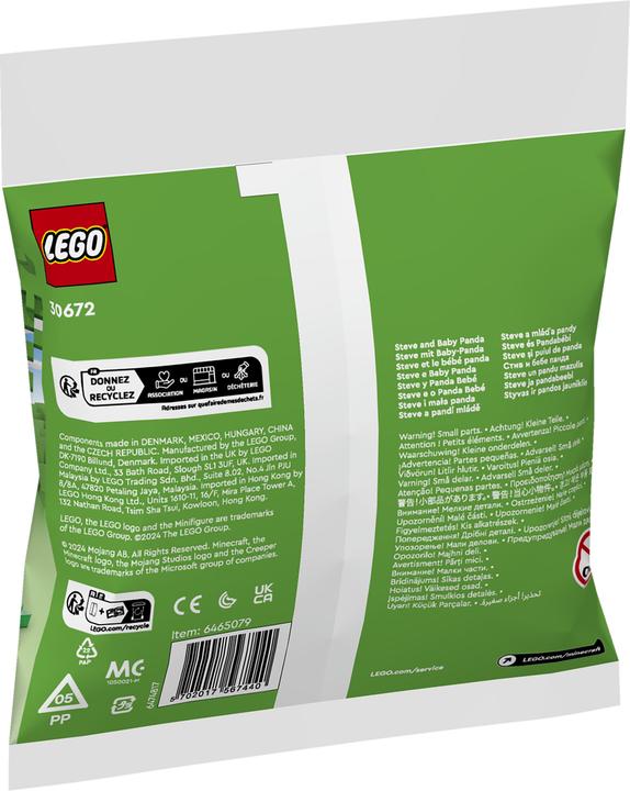 Image du produit Minecraft Steve avec bébé panda (30672, LEGO Minecraft)
