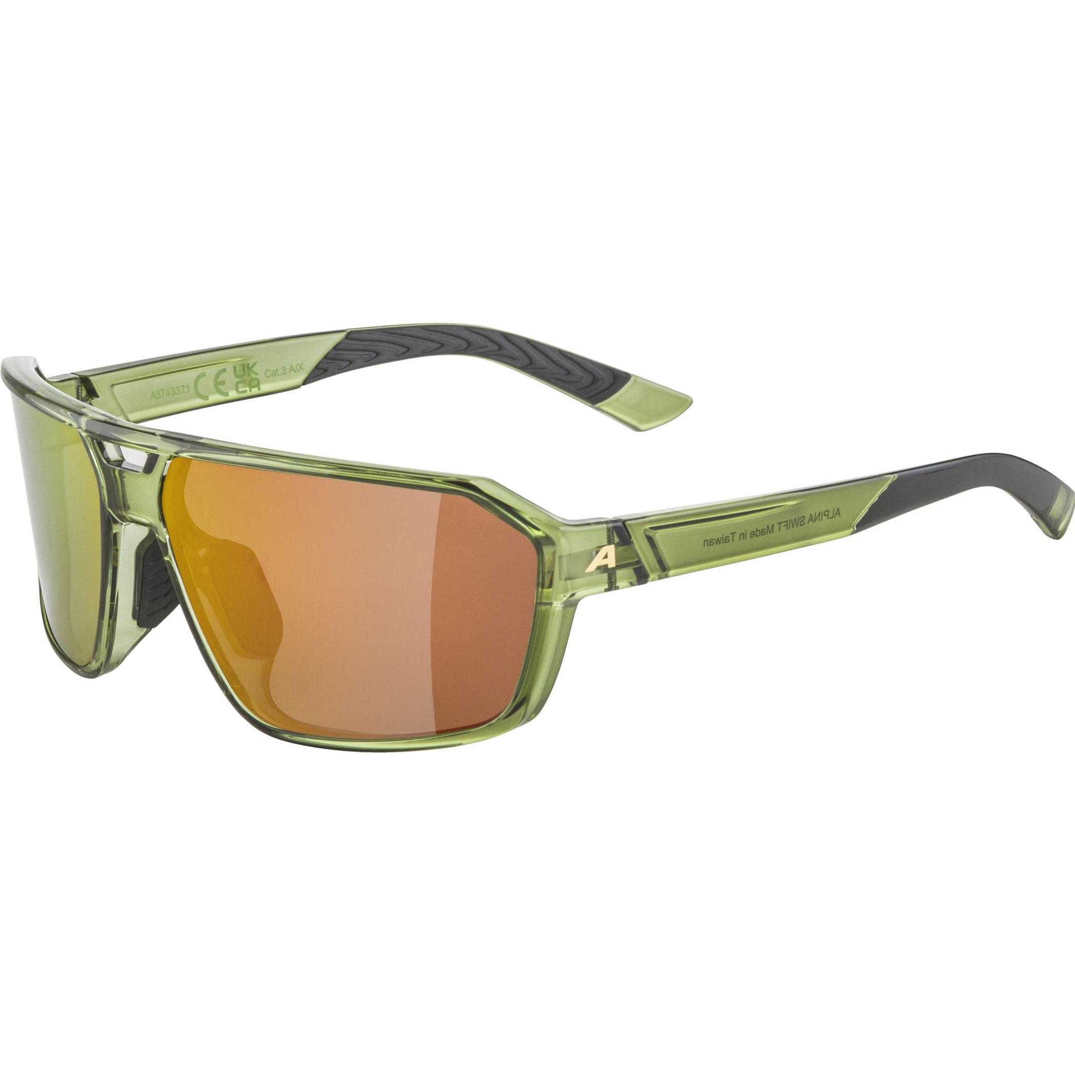 ALPINA SPORTS, Unisex, Sportbrille, Swift (Green Transparent, Gold), Mehrfarbig