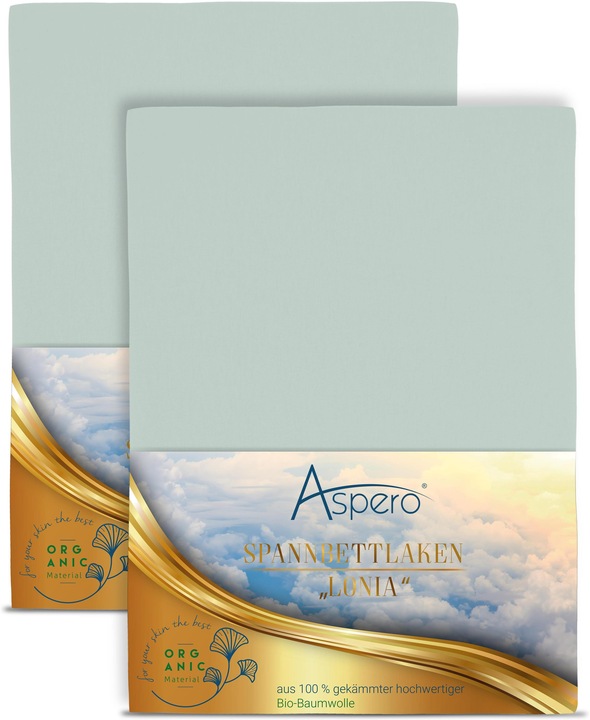 Produktbild Aspero 2 x Spannbettlaken aus Bio-Baumwolle (140 x 200 x 35 cm)