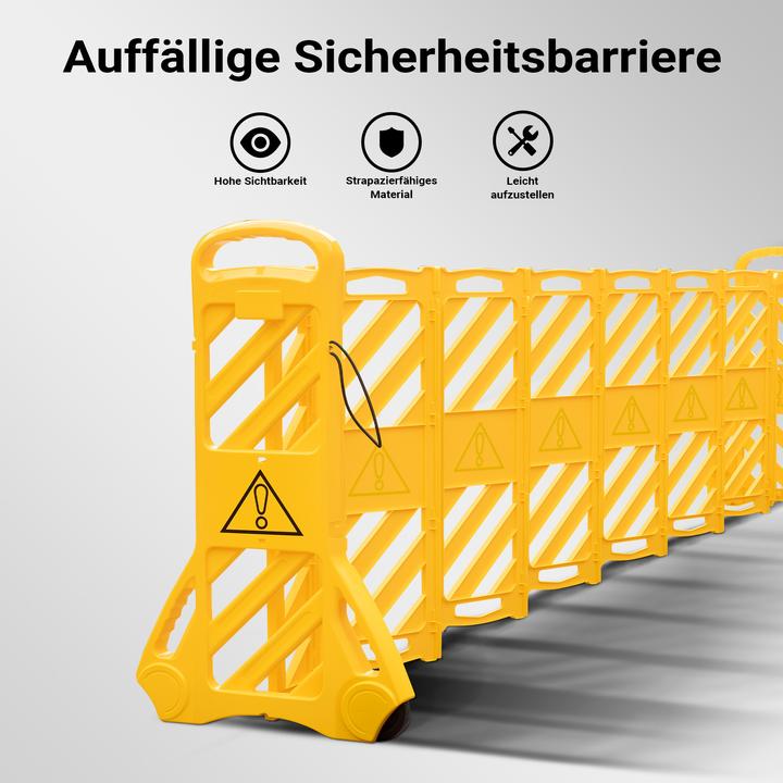 Produktbild Wiltec mobile Absperrung Kunststoff faltbar Mobilzaun 3,9m Rollen Absperrzaun