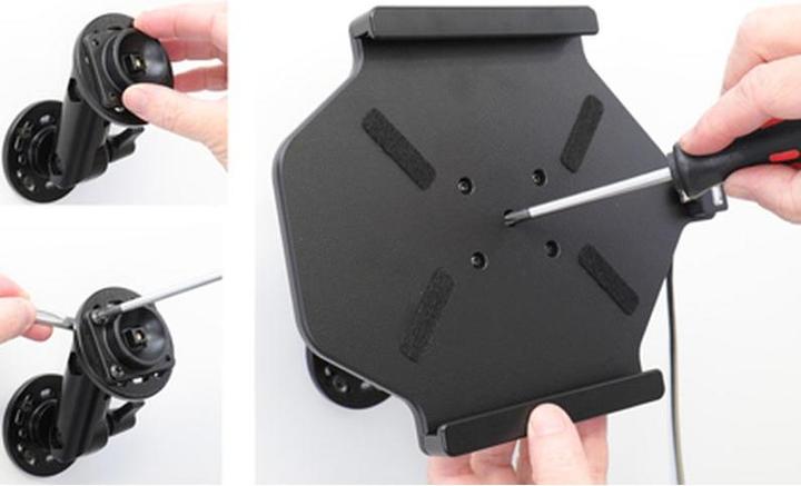 Actual product image Brodit PDA holder active Samsung Galaxy Tab A 10.1 2019 (T510/T515) with USB cable