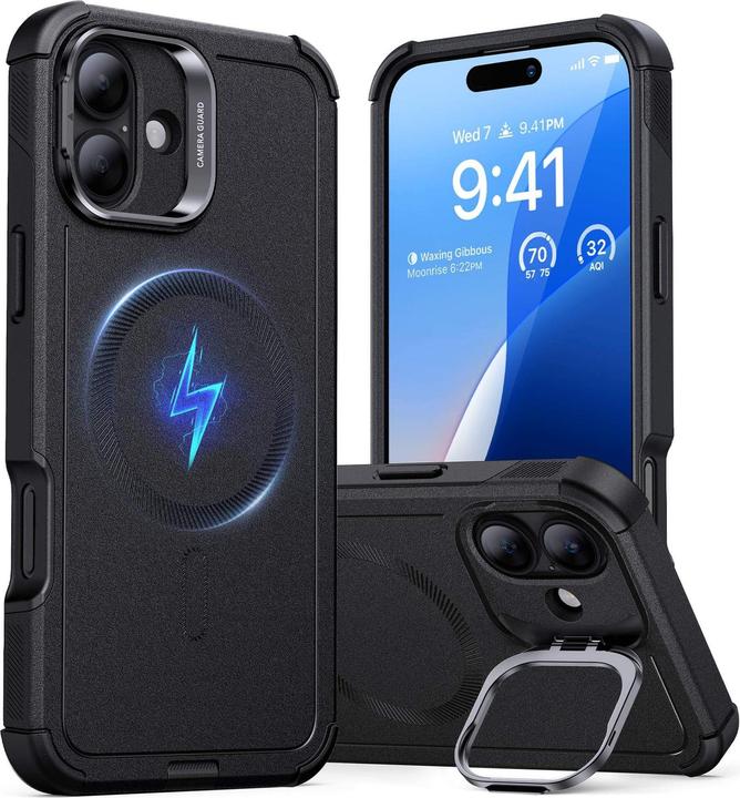 ESR Cyber Armor HaloLock Case avec Stash Stand (Apple iPhone 16)
