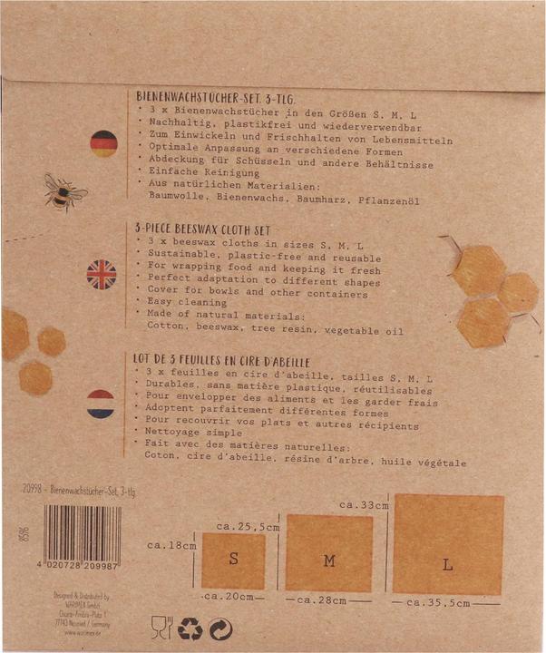 Nutritional values and ingredients Naturaline Natural Line® Beeswax Wipes Set, 3 pcs. (3 x)