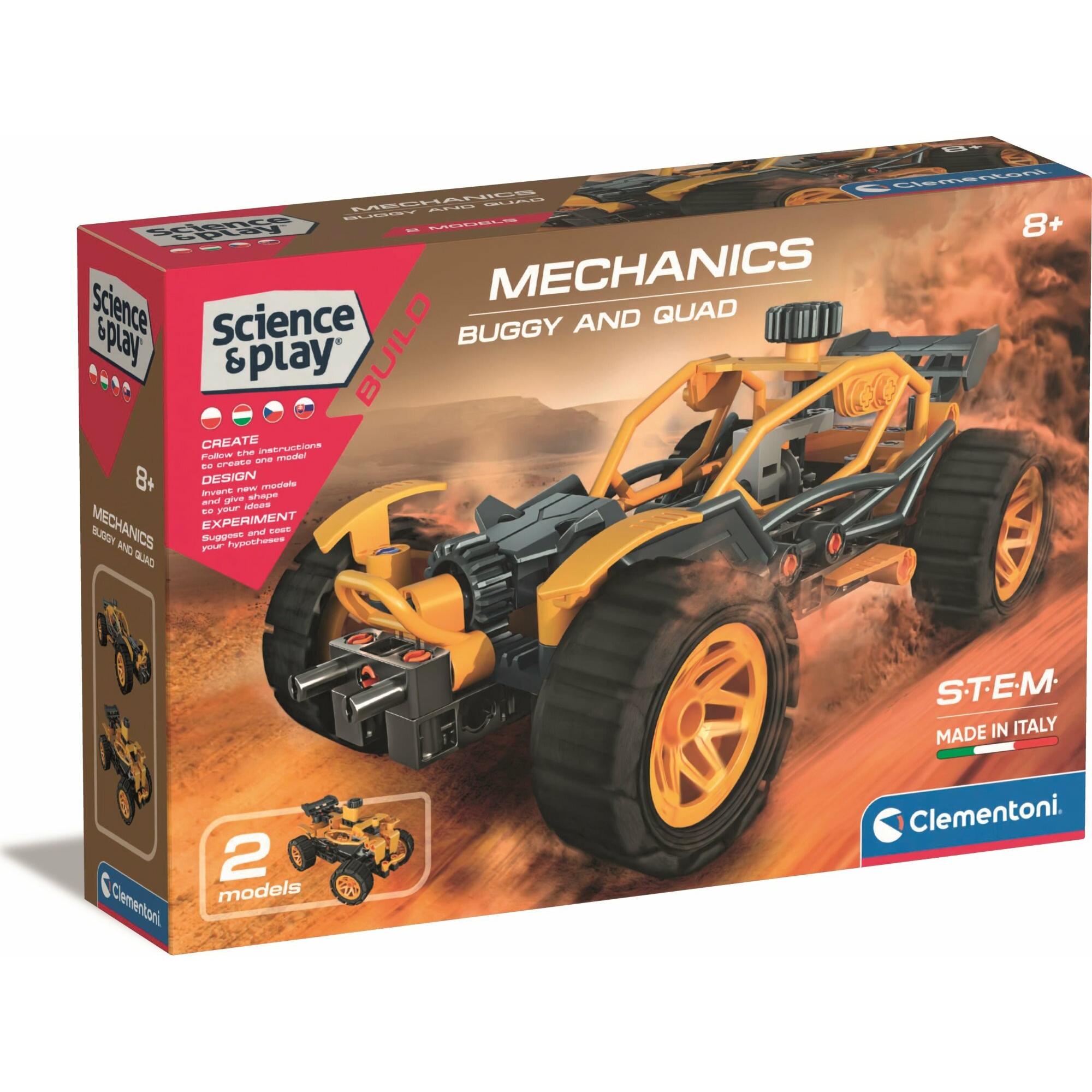 Clementoni Science&Play Mechanischer Labor-Buggy und Quad-Bike 2in1