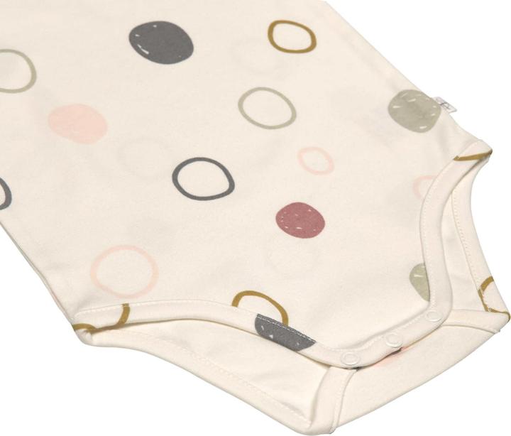 Produktbild Lässig Kurzarm-Wickelbody Kreise Weiss Gr. 50/56