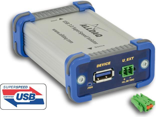 Actual product image Allnet ALLDAQ ADQ-USB 3.0-ISO-W / USB 3.0 SuperSpeed isolator up to 1kV, ext. supply: 10..36VDC