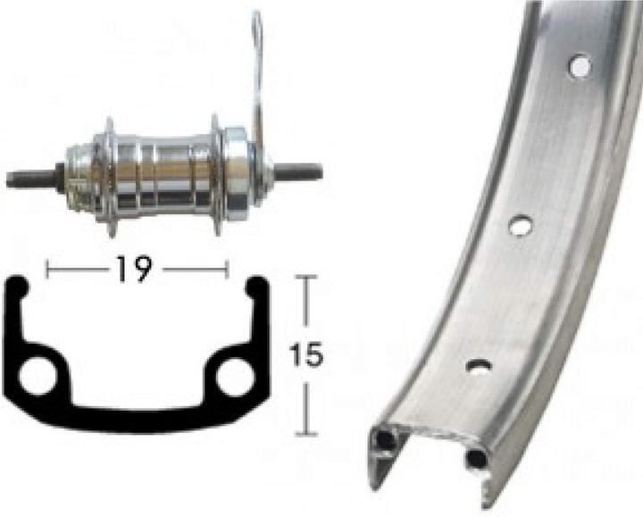 Immagine prodotto Bike-Parts Ruota posteriore 20x1.75 36L freno a contropedale (Ruota posteriore, 20")