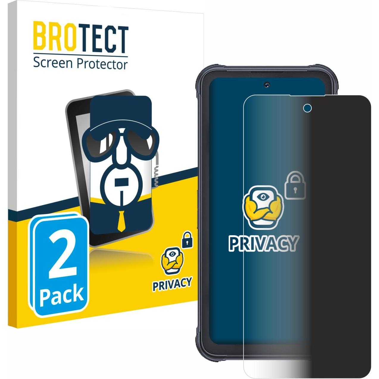BROTECT Sichtschutzfolie Anti-Spy Privacy Folie Blaulicht-Schutz (2 Stück, Cubot KingKong 8), Smartphone Schutzfolie, Bl...