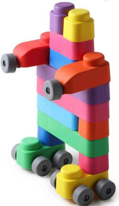 Image du produit Montessori briques souples et roues - 10 briques et 8 roues ® by Far far land