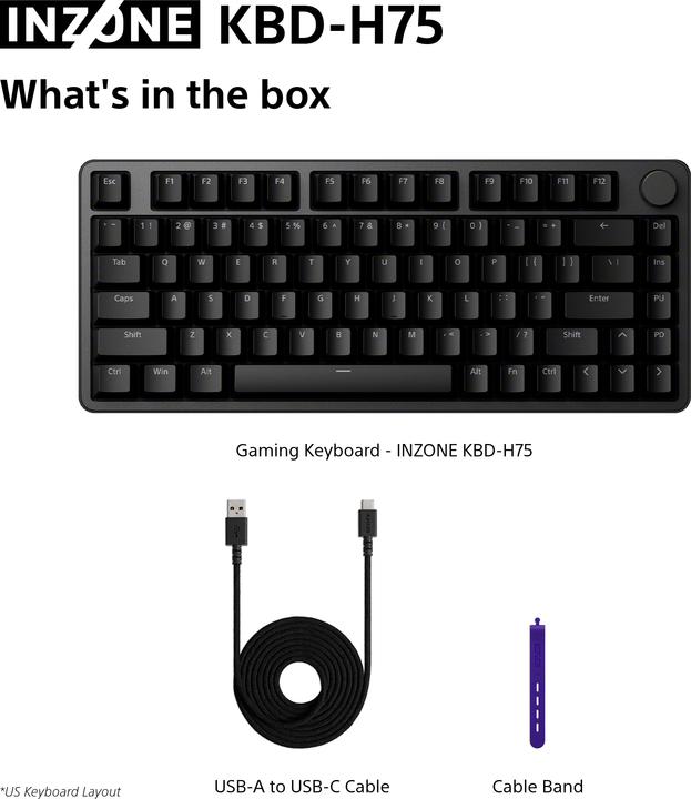 Produktbild Sony Inzone KBD-H75 (US, Kabelgebunden)