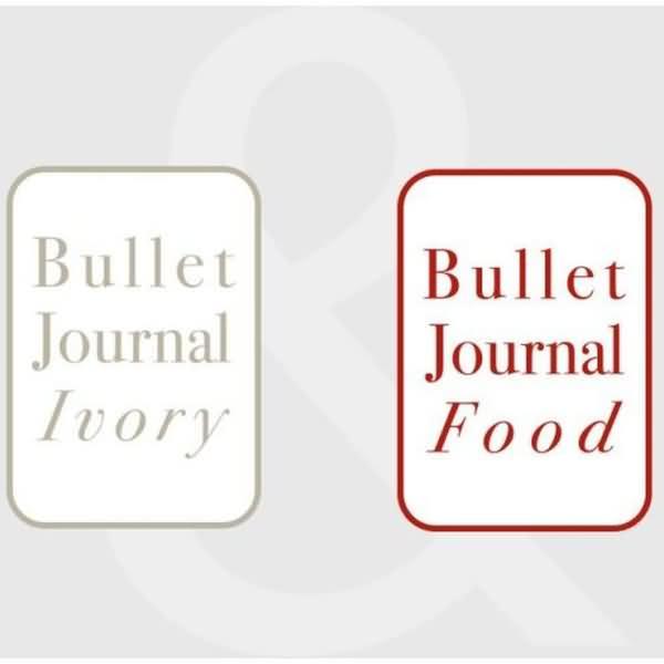 Bullet Journal Modimo, Heft + Block, Einlagen für Bullet Journal 13x21 cm 2er Set 'Food Ivory'