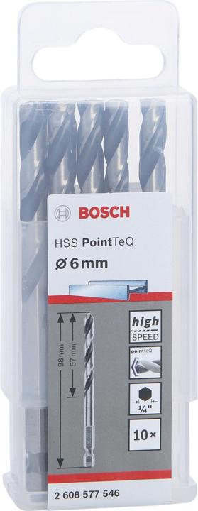 Produktbild Bosch Professional Zubehör HSS PointTeQ Sechskantbohrer 6,0 mm, 10-tlg. (6 mm)