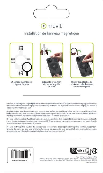 Image du produit Muvit Aimant Magsafe Universel Compatible Magsafe Noir