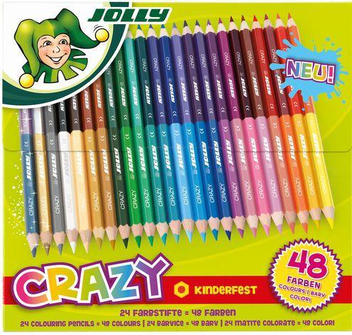 Jolly 24 Supersticks Crazy coloured pencils, assorted colours (24 x)