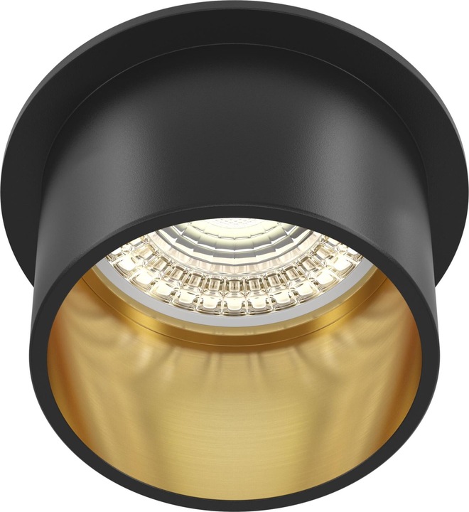 Produktbild Maytoni Reif Downlight, Einbauleuchte GU10 Schwarz, Gold Spot-Fassung Ø68mm (GU10)