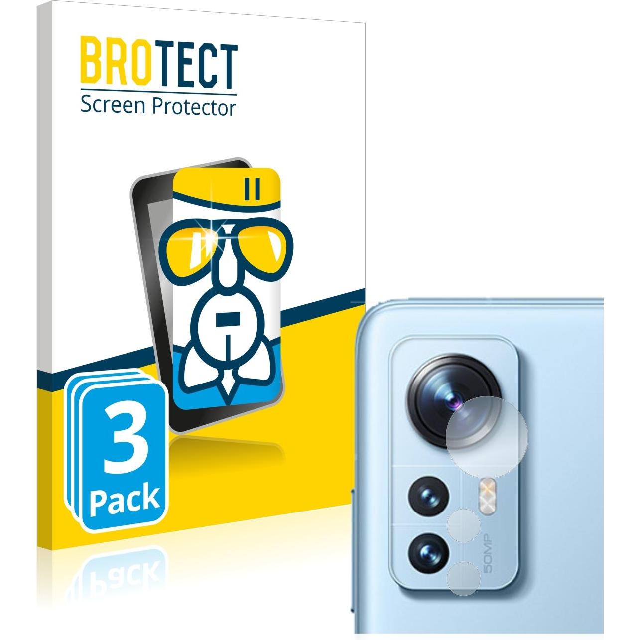 BROTECT AirGlass Panzerglasfolie (3 Stück, Xiaomi 12 Pro), Smartphone Schutzfolie, Transparent