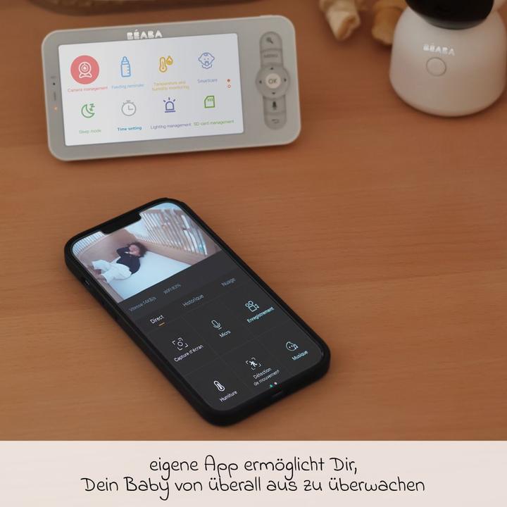 Actual product image Beaba BÃ © Aba Zen Night Light Babyfoon With Camera And App - Baby Monitor - Baby Camera With Night Light (Video & Audio, 300 m)