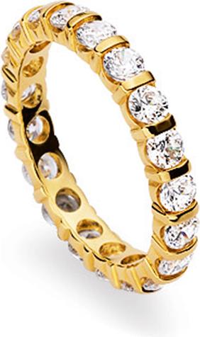 Image du produit Natsumi Schmuck Bague Alliance or jaune 18K/750 zirconium serti barrettes (54, Or 750/18 K)