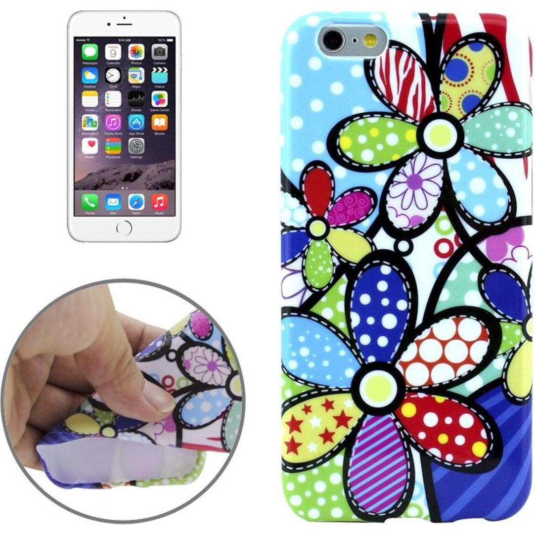 Thumbnail - König Design Schutzhülle Handytasche Etuis TPU für Handy Apple iPhone 6s Plus Motiv Bunte Blumen (Apple iPhone 6 Plus), ...