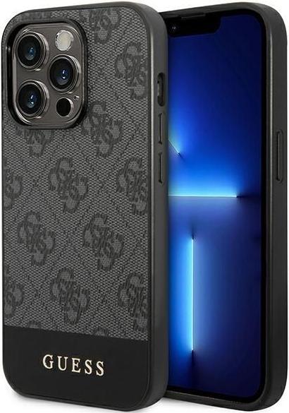Image du produit Guess PU 4G Stripe Case pour Apple iPhone 14 Pro - gris (Apple iPhone 14 Pro)