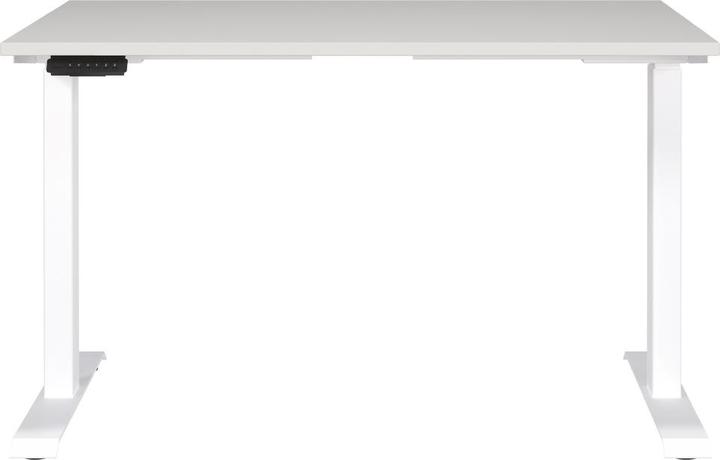 Actual product image Germania JET height-adjustable desk light grey rectangular, T-leg frame white 140.0 x 80.0 c (140 x 80 x 72 cm)