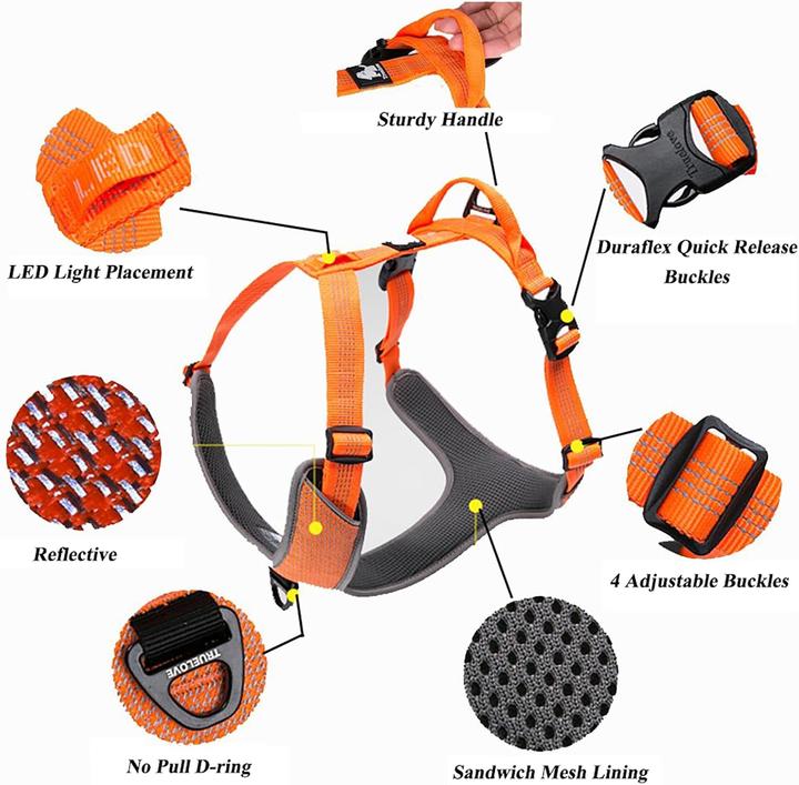 Actual product image Truelove Hundegeschirr Outdoor Adventure II, reflektierend, 2 Leinenbefestigungen (L, Dog)