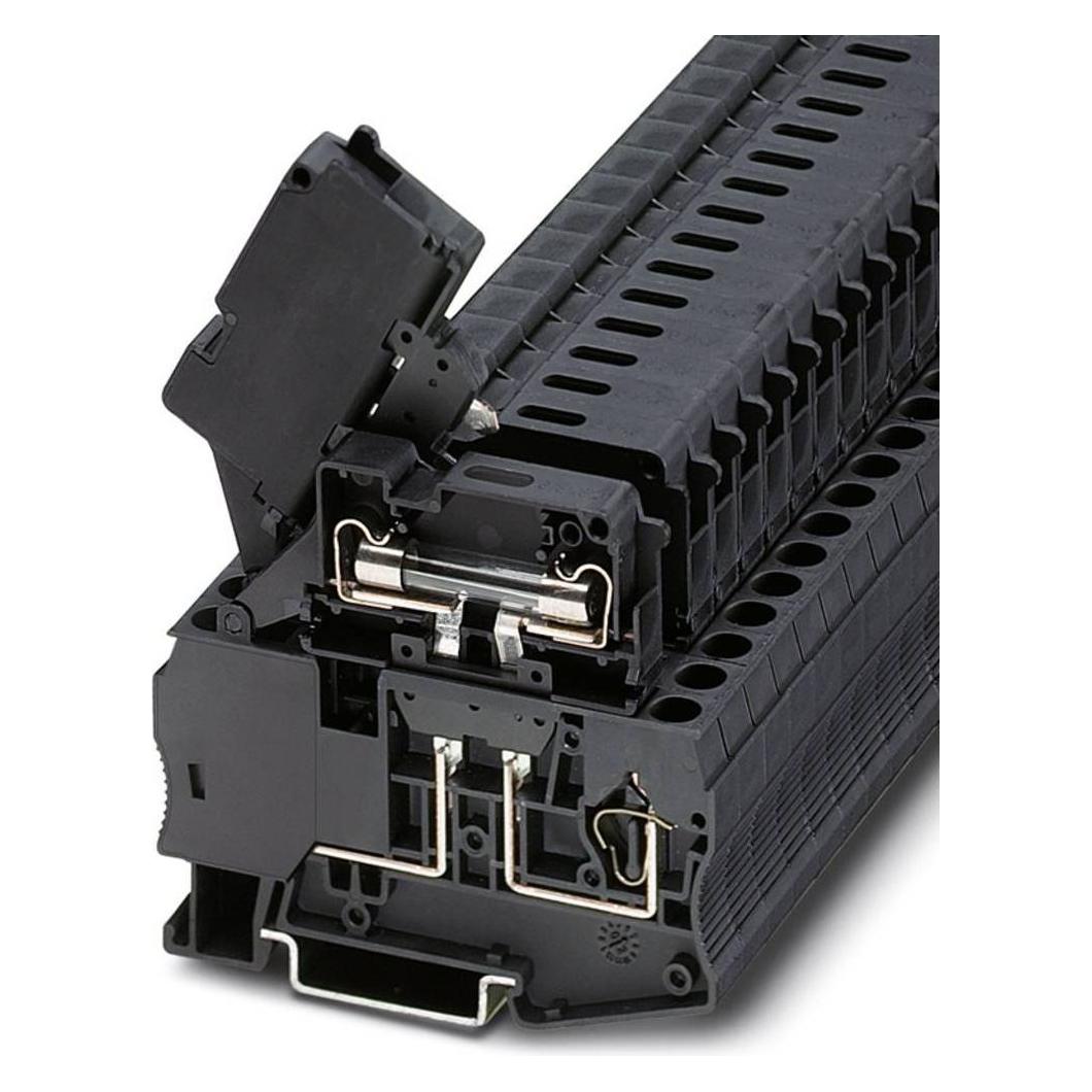 Phoenix Contact Sicherungsreihenklemme ST 4-HESILED 24 (6,3X32) Schwarz 50 St., Elektronikkabel + Stecker, Schwarz
